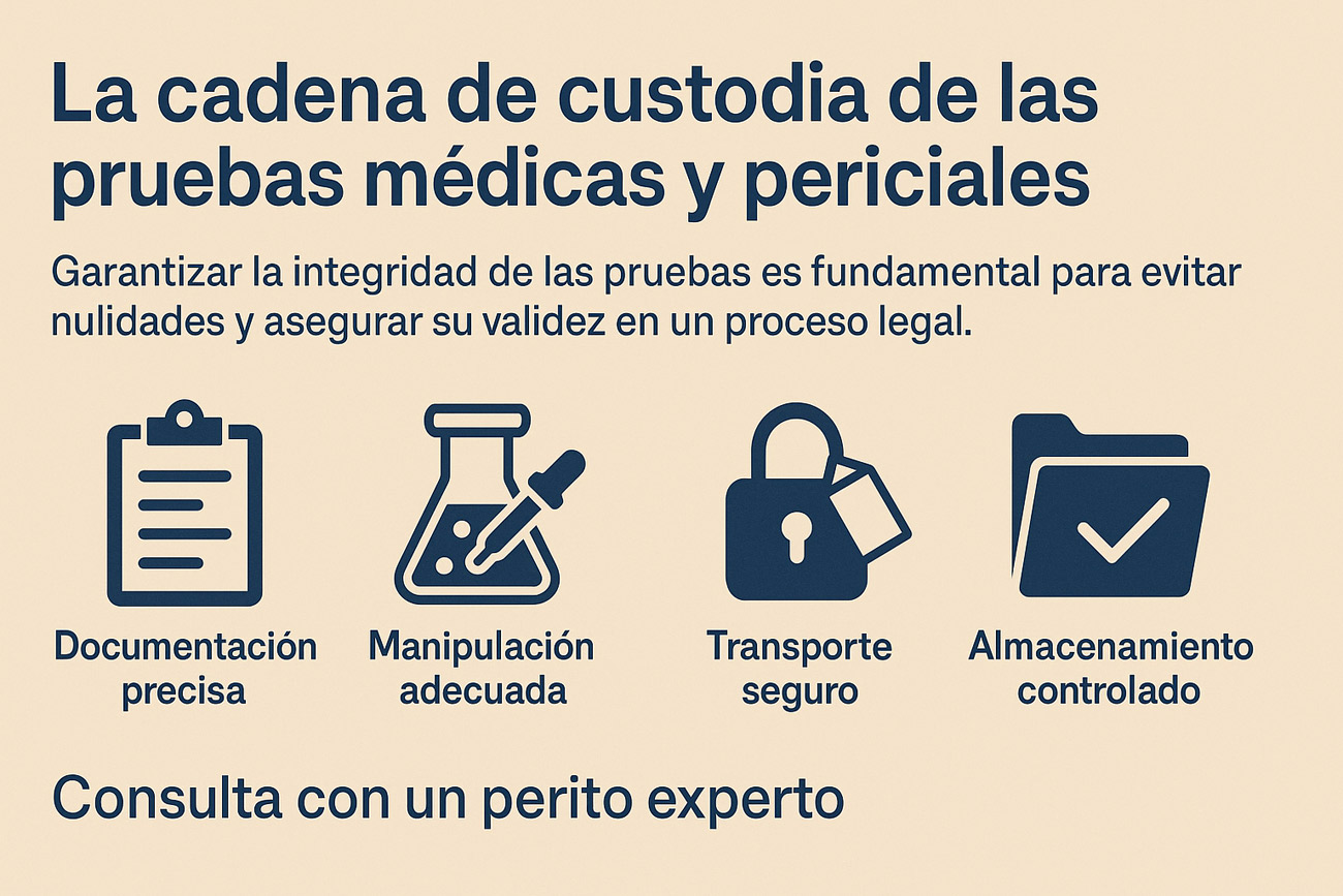 Cadena de custodia en pruebas médicas y periciales